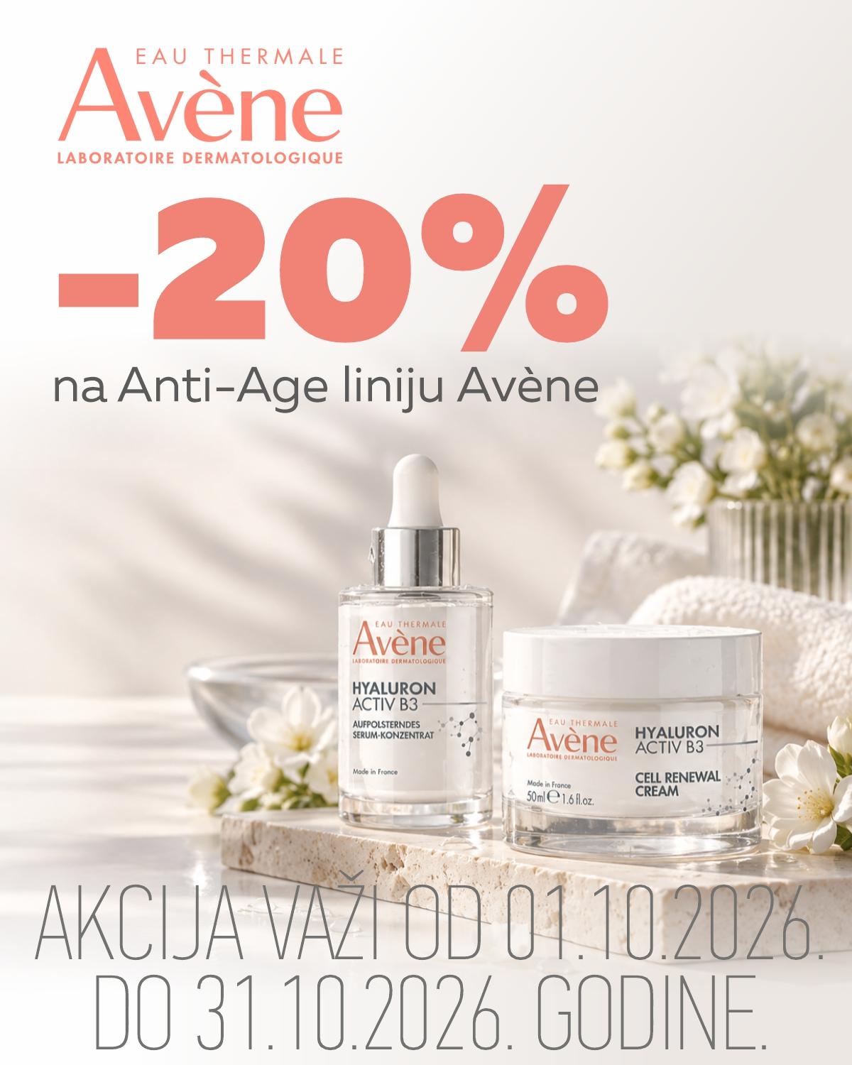 20% popusta na Avène Anti-Age liniju. 20% popusta na Avène Anti-Age liniju.